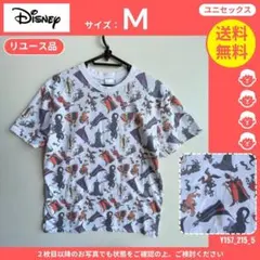 【Disney】 (M) リユース品: Tシャツ ディズニーヴィランズ総柄