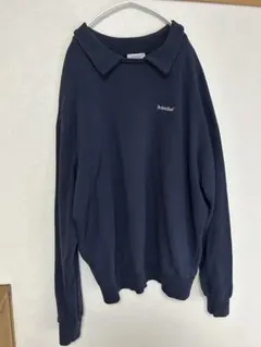 BrokenBase 襟付きワンポイント刺繍スウェット