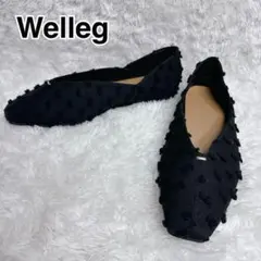 ✨底値SALE✨ゴールドアクセントパンプス ブラックポンポン 24.0cm