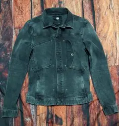 G-STAR RAW ブラックデニムジャケット S フェード縦落【漢のブラック】