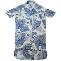 Salvatore Ferragamo シルク 半袖シャツワンピース 鳥柄 雉のサムネイル