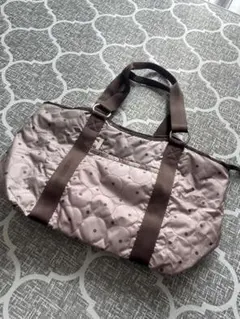 LESPORTSAC ベージュ ドット模様 キルティング トートバッグ