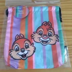 新品未使用　チップとデール 　巾着　ポーチ　ディズニー　ディズニーレトロ