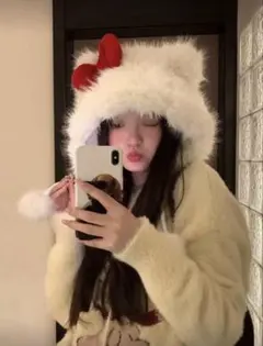 サンリオ　キティ　ハローキティ　ファンキャップ　帽子　USJ 被り物