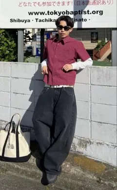 OLD UNIQLO 90's チェックシャツ レッド 古着archive 短丈