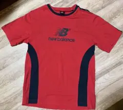 憎*様 new balance 半袖ロゴTシャツ 160 黒　赤のサムネイル