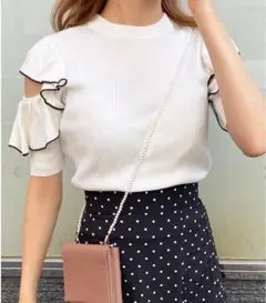 INGNI 配色フリルニット