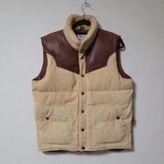 Liberty Bell（リバティベル）ダウンベスト　ベージュ×ブラウン　L