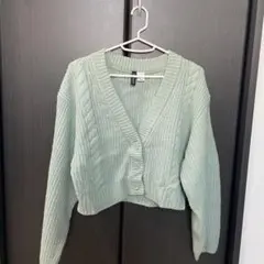 H&M ミントグリーン カーディガン S