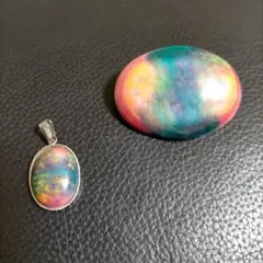 九谷焼 オーバルブローチとペンダントヘッド