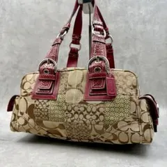 極美品】COACH コーチ ソーホー ハンドバッグ スエード ピンク 7078