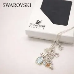 美品♡Swarovski✨スワロフスキー多色クリスタルネックレス箱付シルバー正規
