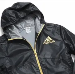 adidas ナイロンジャケット黒金Lサイズ【美品】