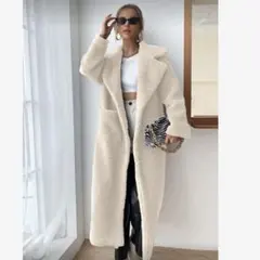SHEIN シーイン ボア素材 テディコート　ロングコート クリーム色　高身長