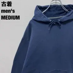 FRUIT OF THE LOOM パーカー 無地 定番 プルオーバー 紺M古着