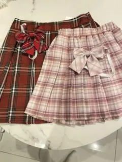 Dazy チェック柄プリーツスカート 2枚セット M 130