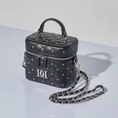 Darich ダーリッチ キルティングビジュースクエアミニバッグ BLK