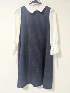 キャンディースリーブ衿付きワンピース