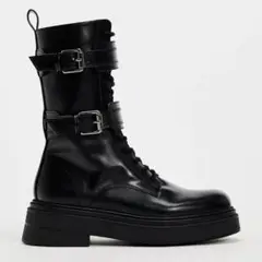 【美品】ZARA ザラ センタージップ レースアップブーツ 27.5 ブラック 美品】ZARA ザラ センタージップ レースアップブーツ 27.5 ブラック
