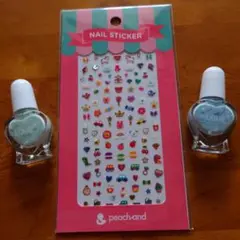 peach and ネイルシールーと剥がせるマニキュアセット キッズ