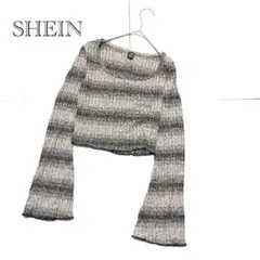 SHEIN シーイン ボーダー柄 クロップド ニット トップス Sサイズ
