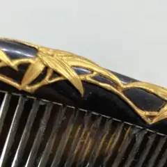 091712 24K アンティーク　本漆　金飾り　竹　　櫛　かんざし