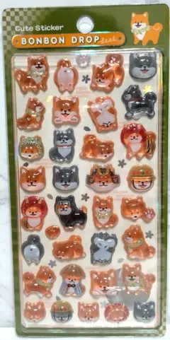 柴犬　ボンボン　シール