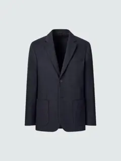 美品 ユニクロ コンフォート2Bジャケット（ウールライク) ネイビー L