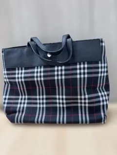 【かいじ様専用】バーバリーロンドン ミニトートバッグ 黒ノバチェック レザー