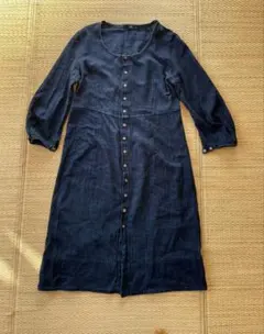 美品】45 R藍染 度甘平 タックワンピース インディゴ - メルカリ