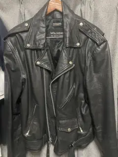 WILSONS ブラック ダブルライダースジャケット