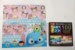 折り紙 セット ツムツム 3色13枚 タント ペーパー 100色100枚