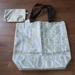 【Afternoon Tea★】ベージュ☆ トートバッグ★ポーチ付き☆ロゴバッグ