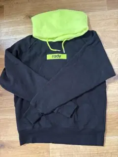 rady フード付きパーカー 黒/緑