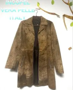 INCOPEL VERA PELLE イタリア製 レザーコート 本革 ロング丈