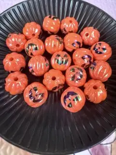 【新品】ハロウィン ビーズ カボチャ パーツ まとめ売り 20個セット