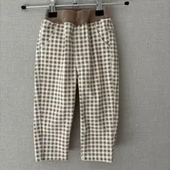 80cm/男女兼用/オールシーズン/ベージュブラウンのチェックパンツ