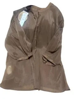 talbyyumiシアーブラウス ブラウン 半袖