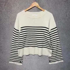 THE SHOP TK ワイドスリーブ 長袖ニット ボーダー