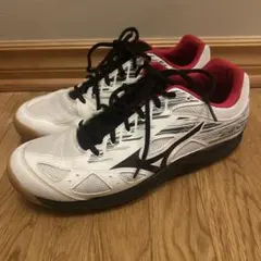 ミズノ バドミントンシューズ 27.5cm ホワイト/レッド