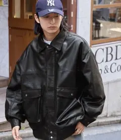 オーバーサイズヴィンテージライクブルゾン　MONO-MART 黒　タイムセール‼️