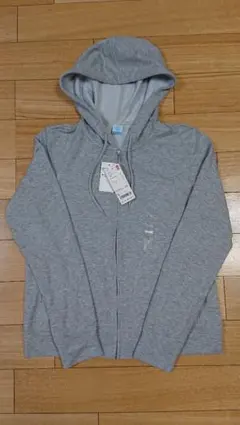 ユニクロ ドライスウェットフルジップパーカー Lサイズ レディース ライトグレー