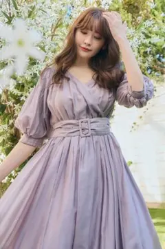 Herlipto Airy Volume Sleeve Dress S blue - メルカリ
