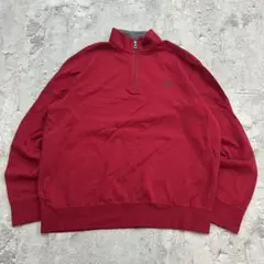 S*u様 POLO RALPH LAUREN　ハーフジップスウェット　L　赤　無
