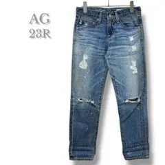 AG エージー　ダメージデニムパンツ　23R ライトブルークロップド丈　古着