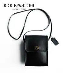 Vintage COACH Leather Shoulder Bag Black