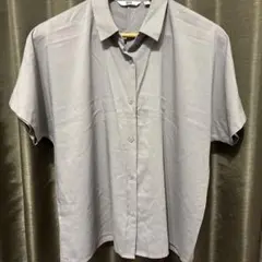 UNIQLO グレー レーヨン半袖ブラウス シャツ L