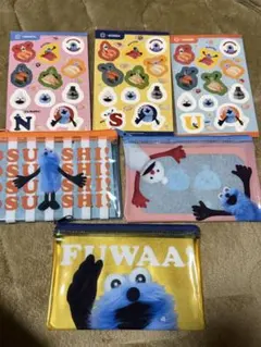 スンスン スシロー コラボ クリアポーチ＆シール　3種セット