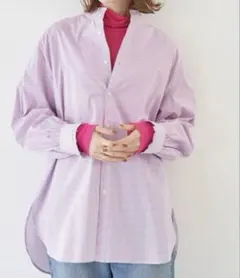 美品　ロペピクニック　フリルバンドカラーシャツ