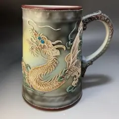 ドラゴン コップ オールドノリタケ ★激起床★高さ14cm カップ花瓶1822 (a カップ＆ソーサー ドラゴン盛り上げ オールドノリタケ ノリタケ 置物